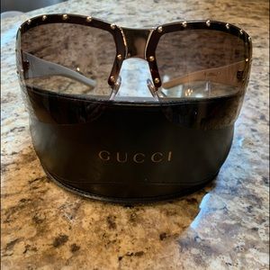 Gucci brown gradient shield sunglasses